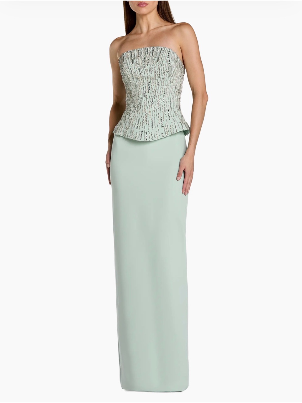 Embellished Corset Strapless Column Gown
